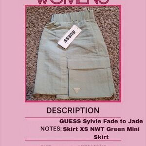 GUESS Jade Green Mini Skirt with Front Flap Pocket